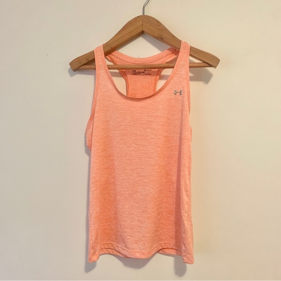 Under Armour Tops - Under Armour Heatgear Racer Back Workout Tank Top Coral Pink Women Sz Small